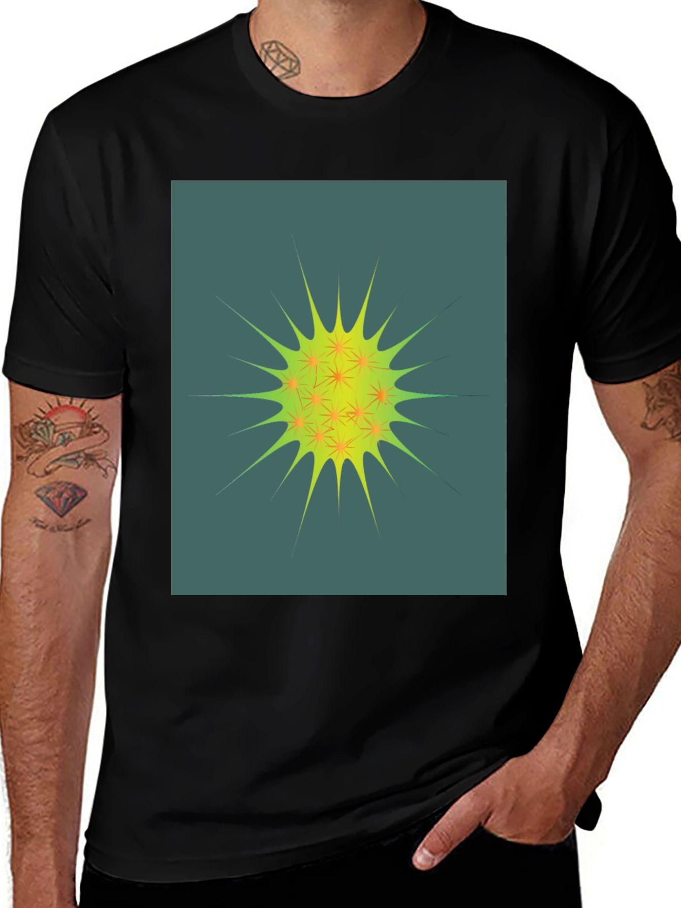 Abstract Graphic Print Crew Neck T-Shirt