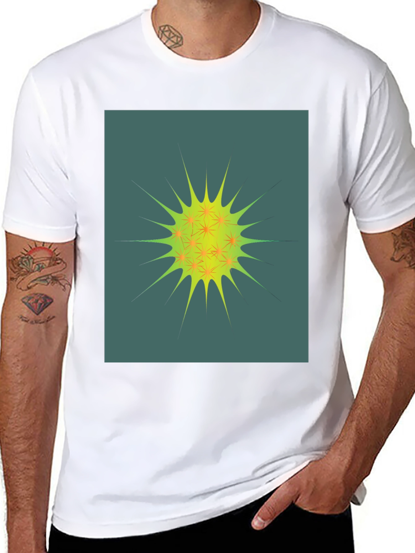 Abstract Graphic Print Crew Neck T-Shirt