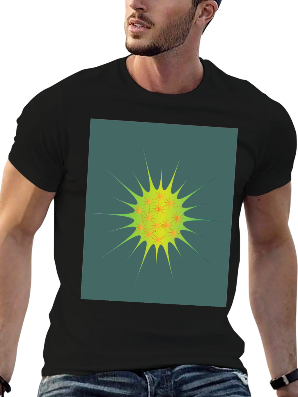 Abstract Graphic Print Crew Neck T-Shirt