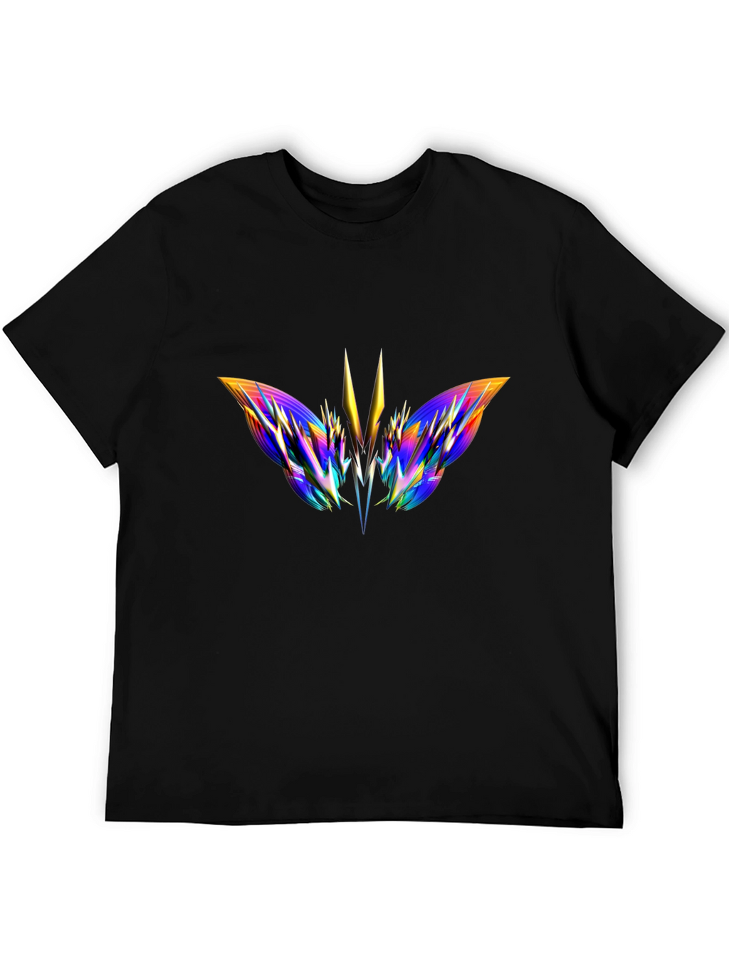 Abstract Butterfly Graphic Black T-Shirt