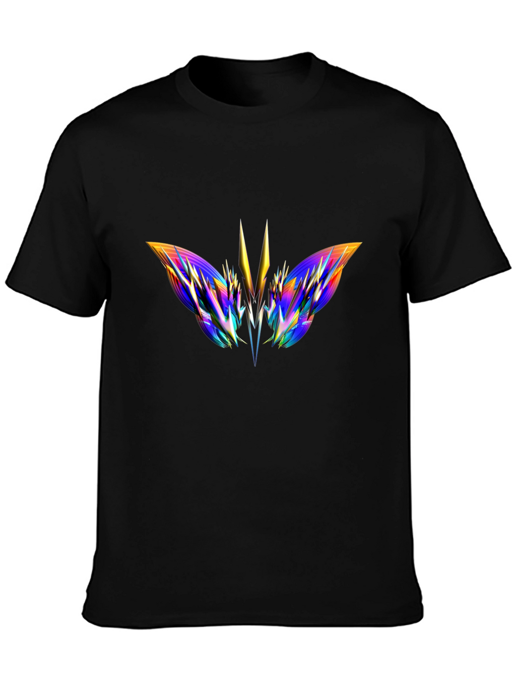 Abstract Butterfly Graphic Black T-Shirt