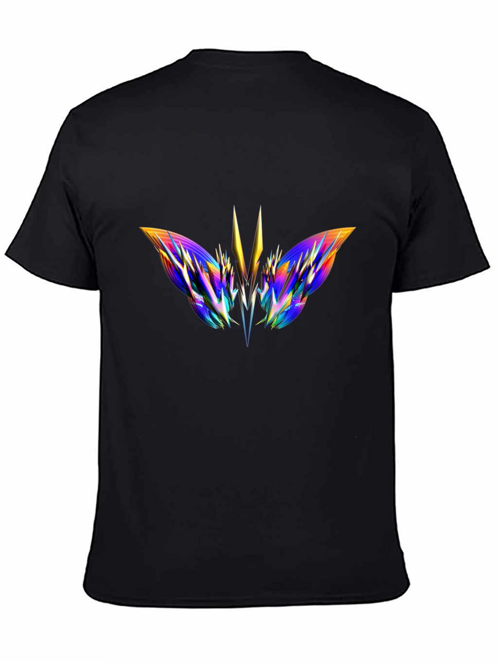 Abstract Butterfly Graphic Black T-Shirt