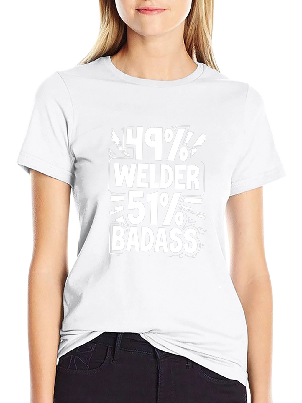 49% Welder 51% Badass Black Graphic Tee