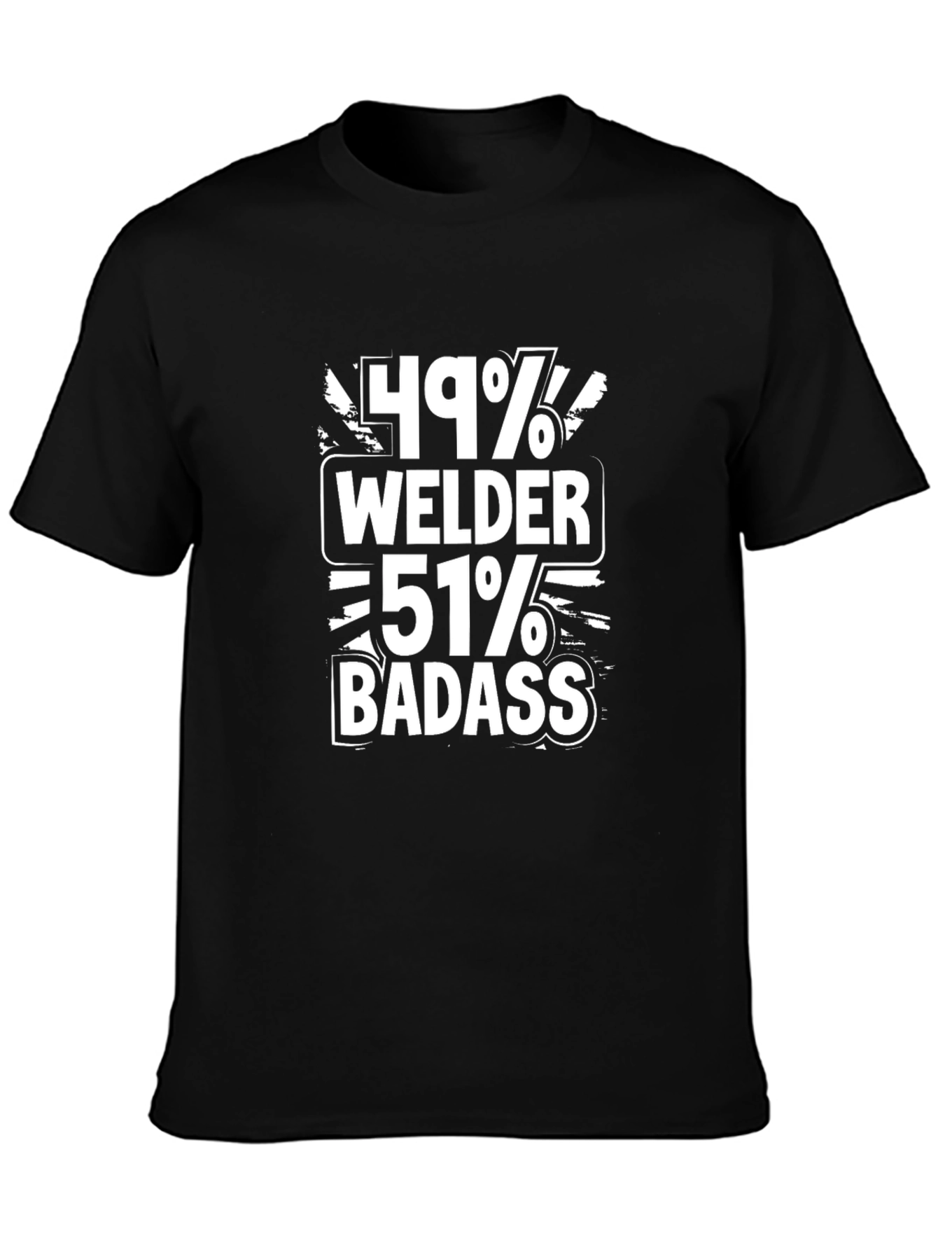 49% Welder 51% Badass Black Graphic Tee