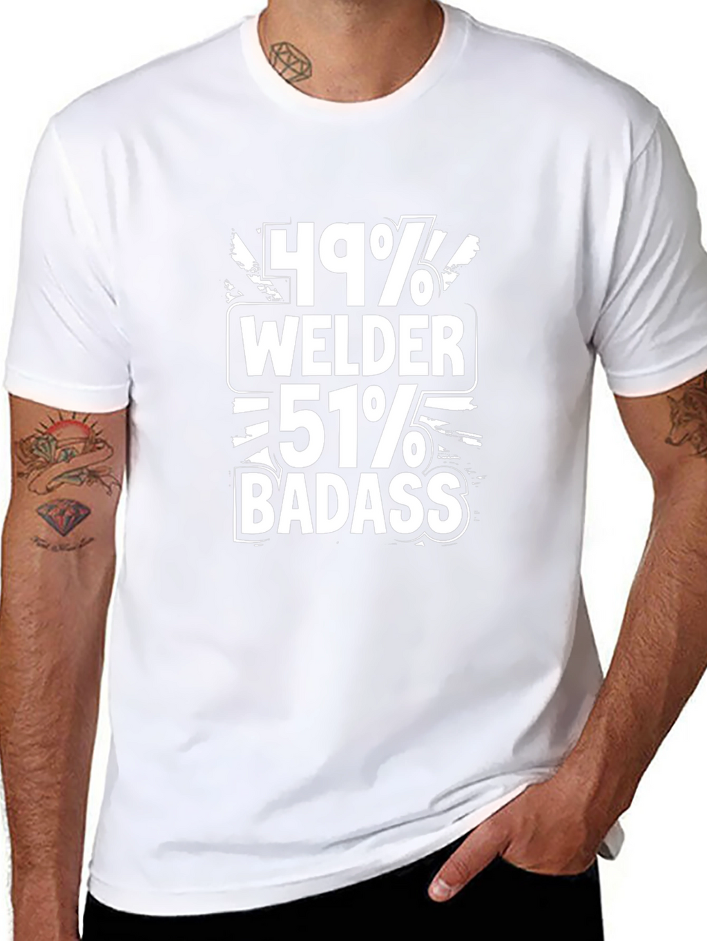 49% Welder 51% Badass Black Graphic Tee