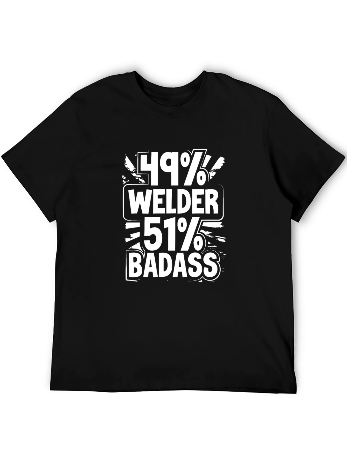 49% Welder 51% Badass Black Graphic Tee