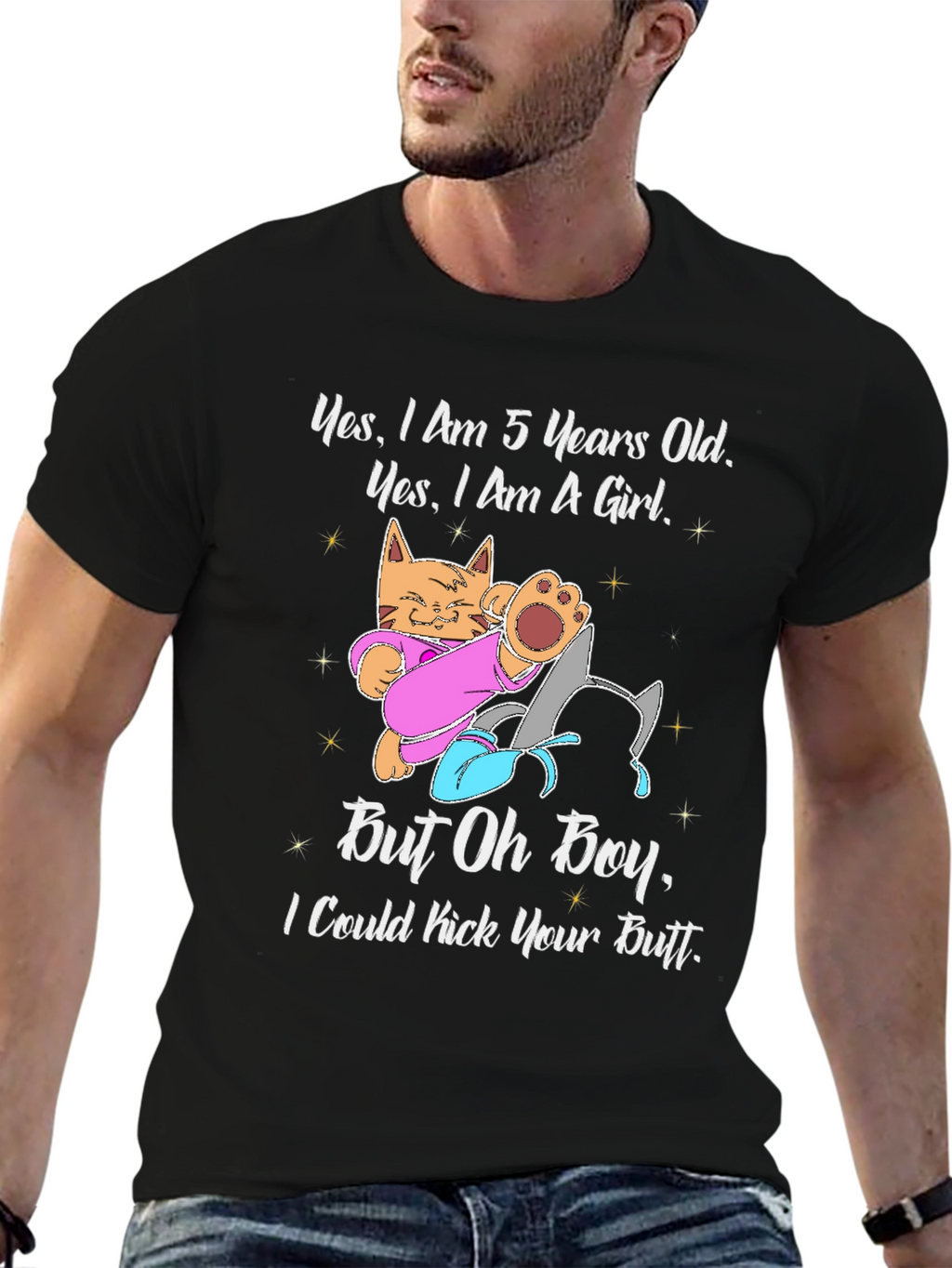 5 Year Old Girl Cat T-Shirt