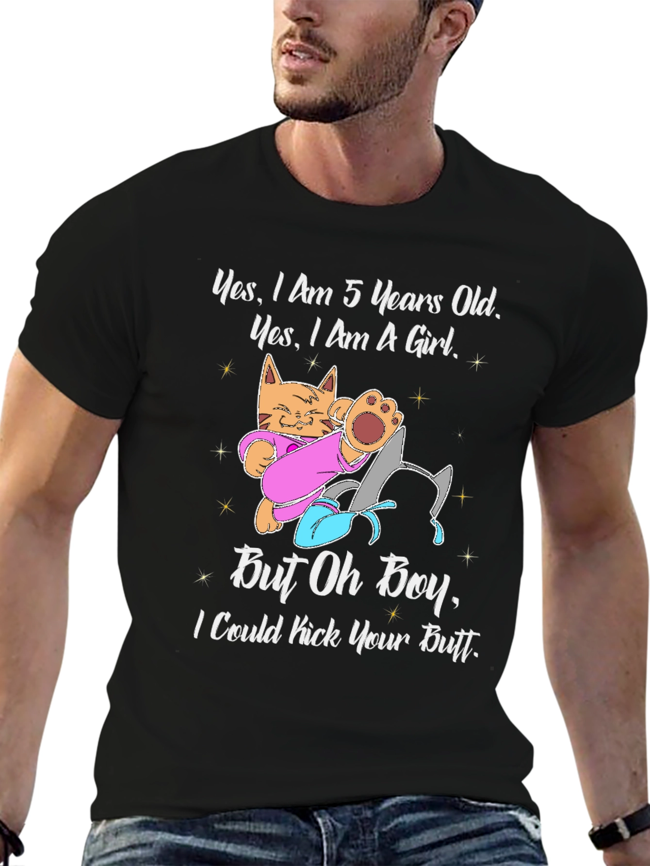 5 Year Old Girl Cat T-Shirt