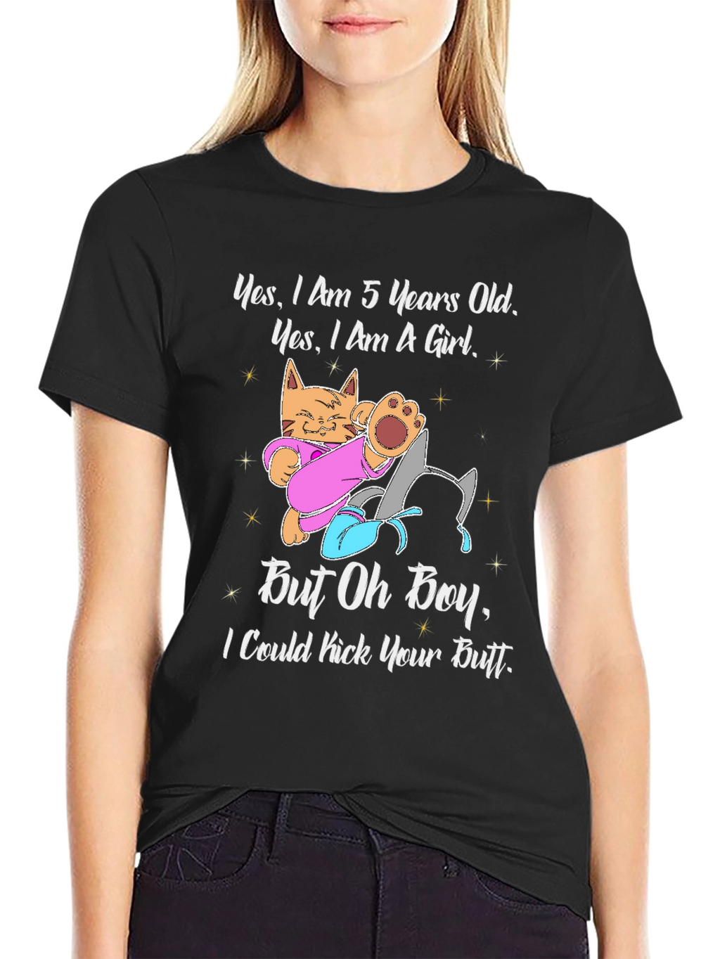 5 Year Old Girl Cat T-Shirt