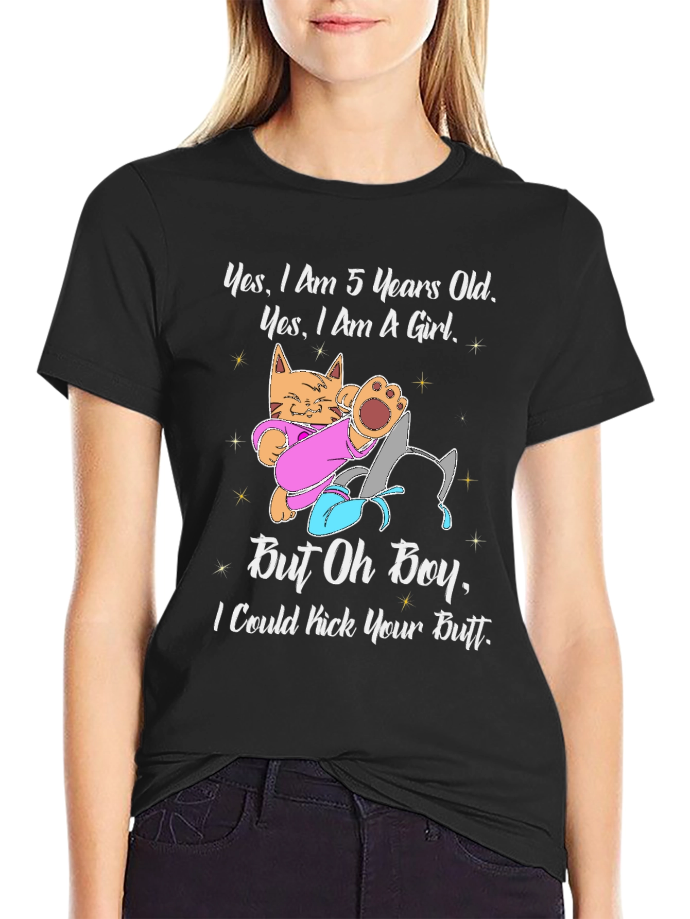 5 Year Old Girl Cat T-Shirt