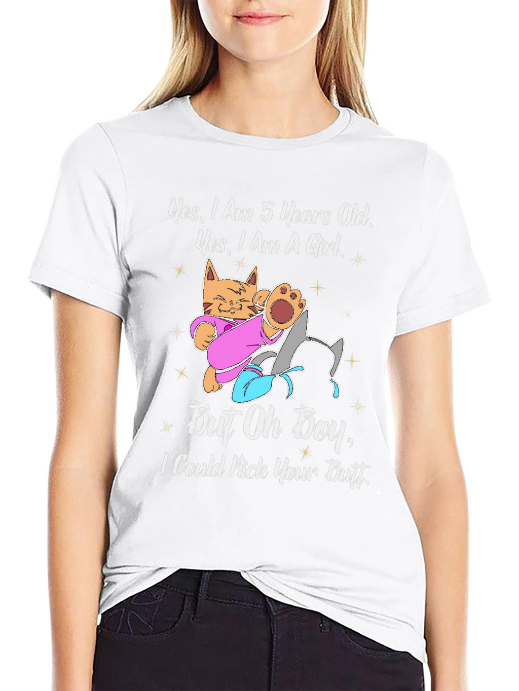 5 Year Old Girl Cat T-Shirt