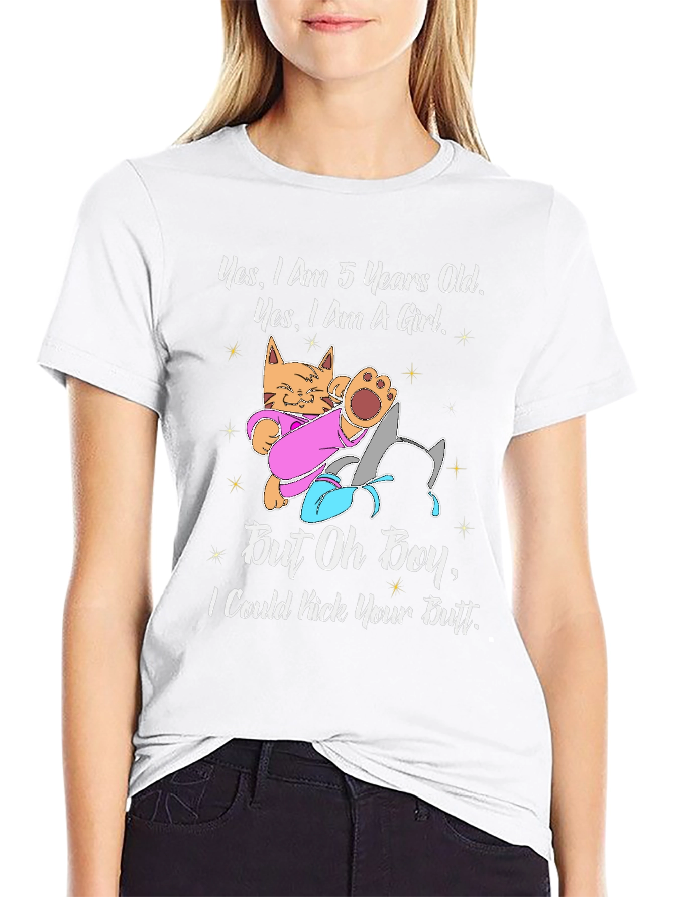 5 Year Old Girl Cat T-Shirt