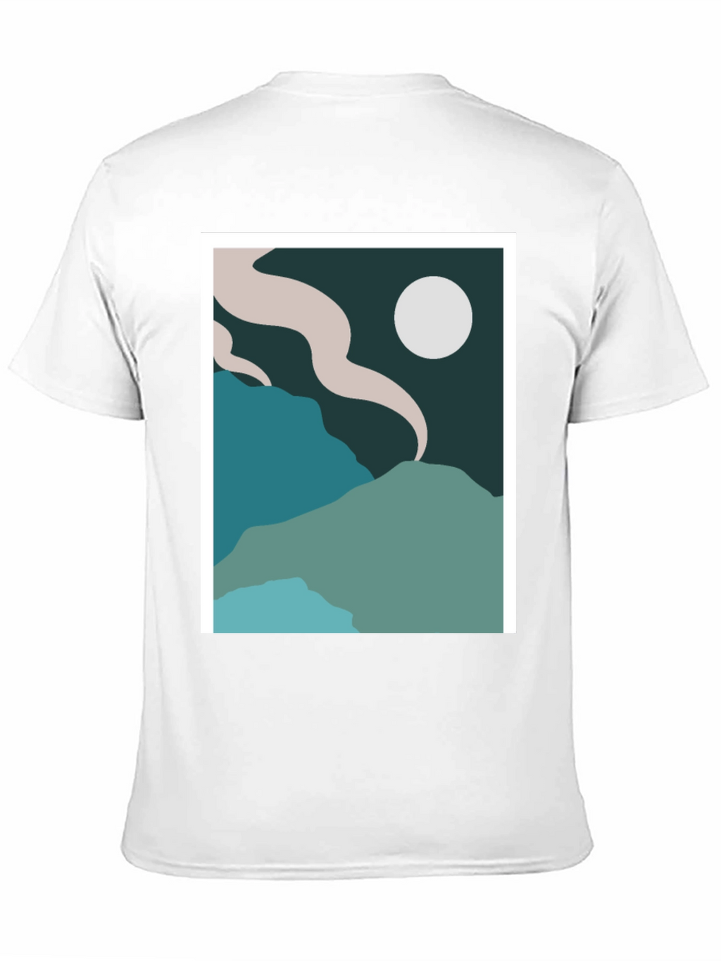 Abstract Landscape Graphic Tee - Black