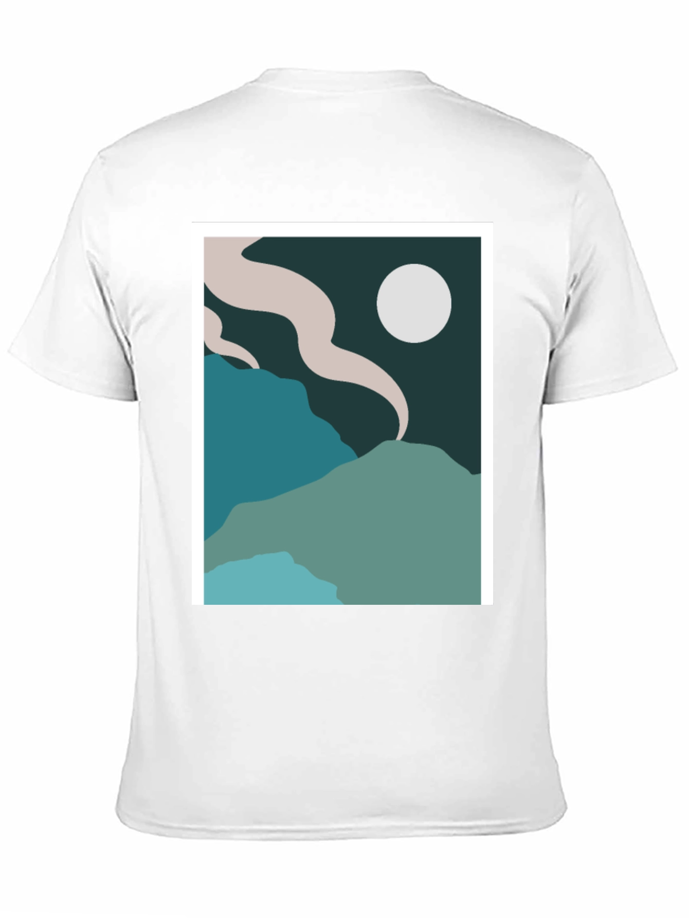 Abstract Landscape Graphic Tee - Black