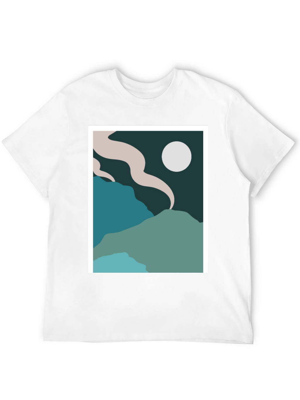 Abstract Landscape Graphic Tee - Black