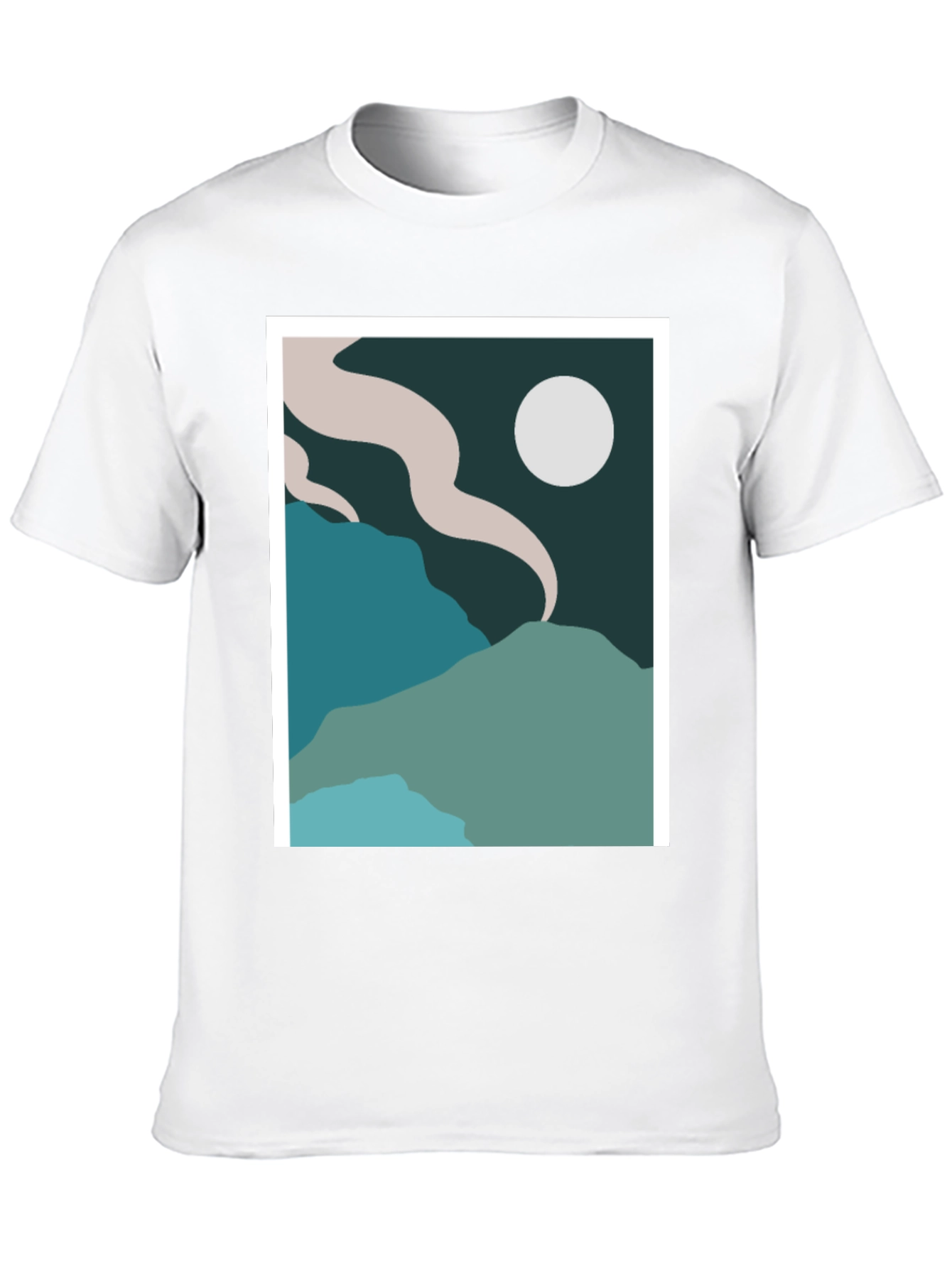 Abstract Landscape Graphic Tee - Black