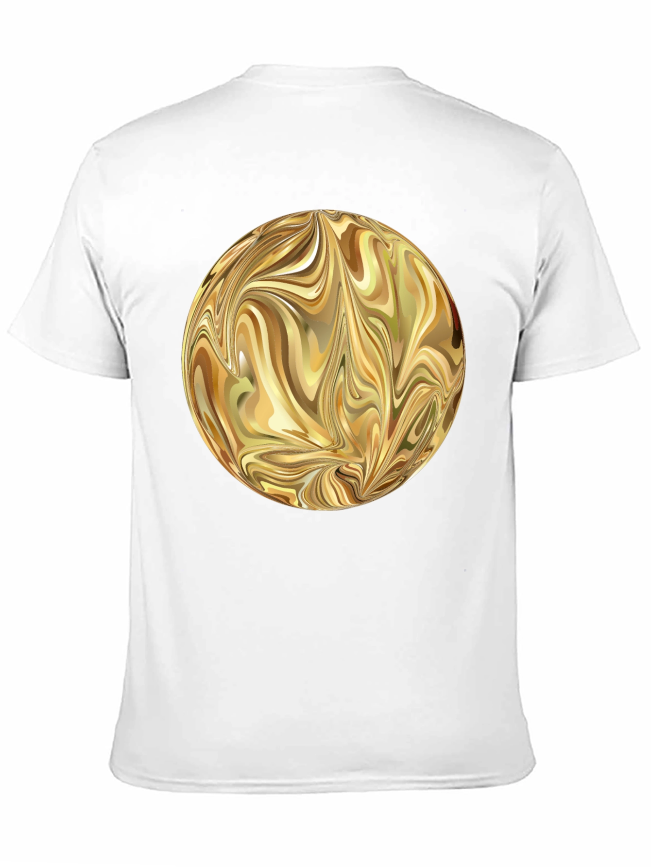 Abstract Gold Swirl Sphere Graphic T-Shirt