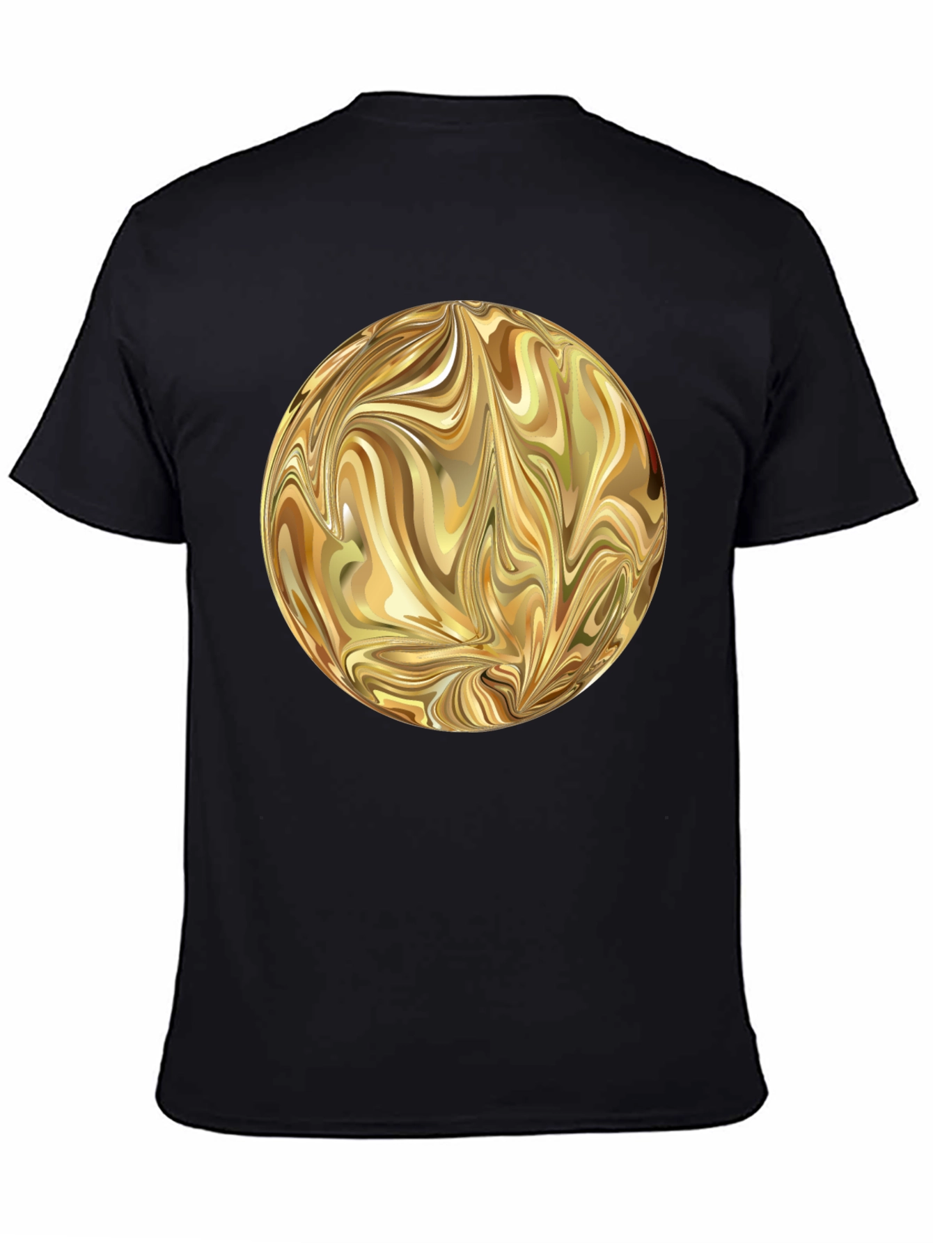 Abstract Gold Swirl Sphere Graphic T-Shirt