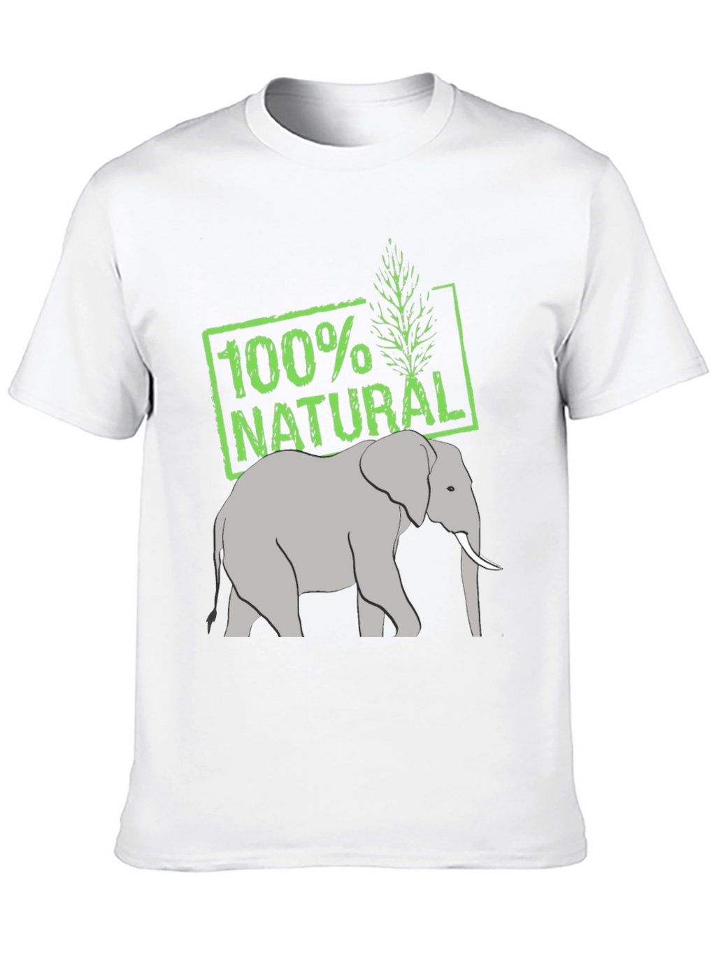 100% Natural Elephant Graphic Tee - Black