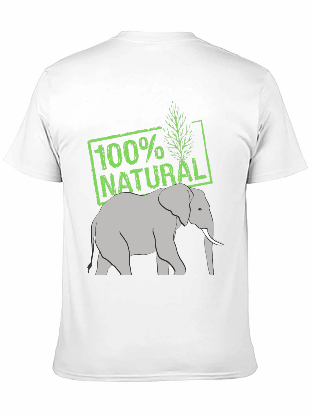 100% Natural Elephant Graphic Tee - Black