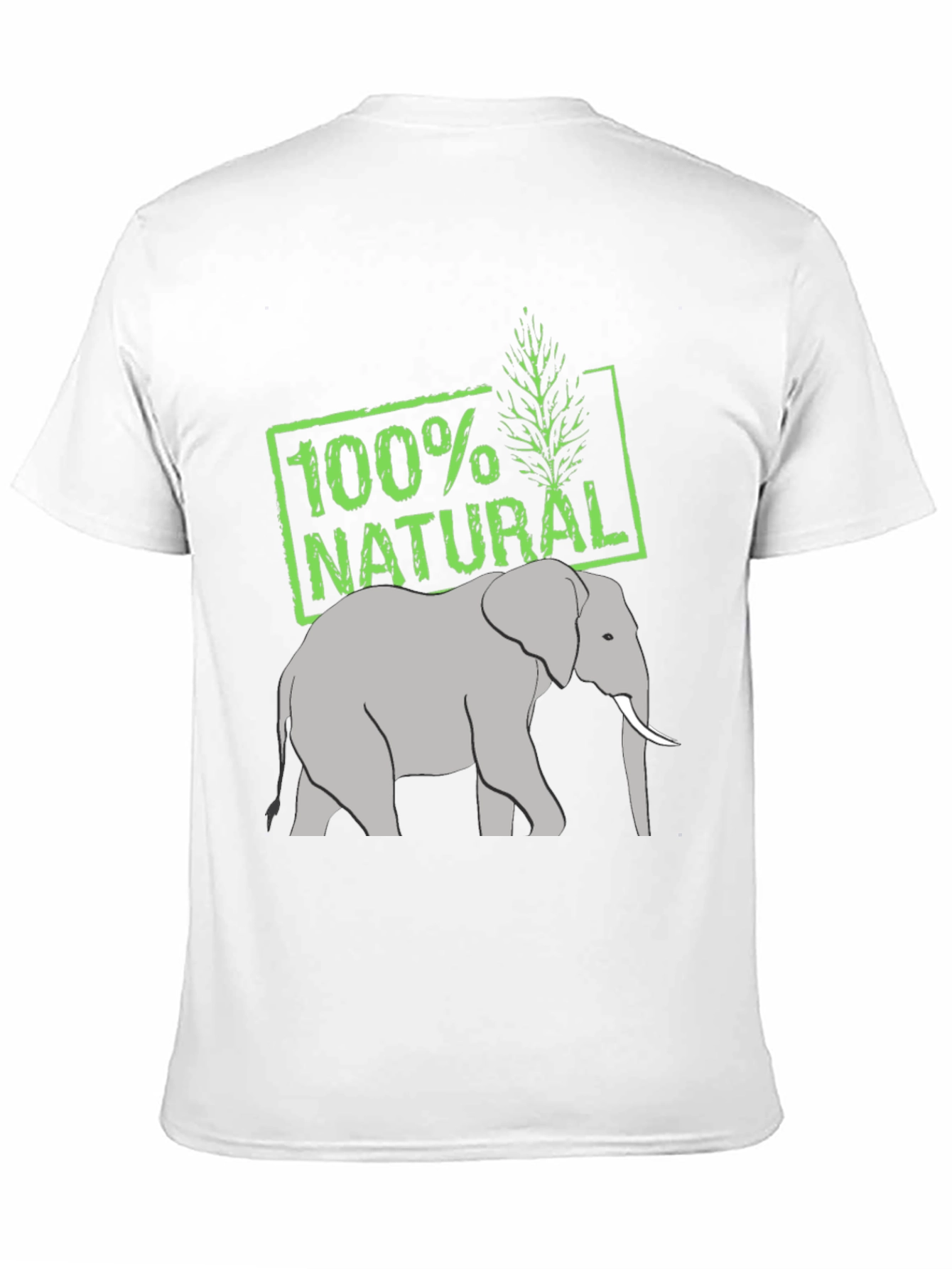 100% Natural Elephant Graphic Tee - Black