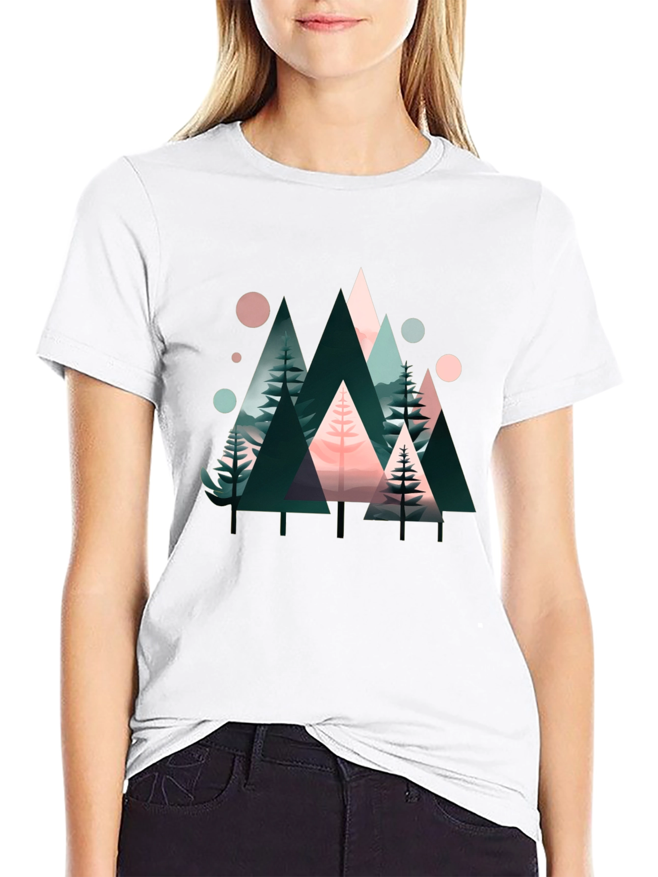 Abstract Geometric Forest Graphic Tee