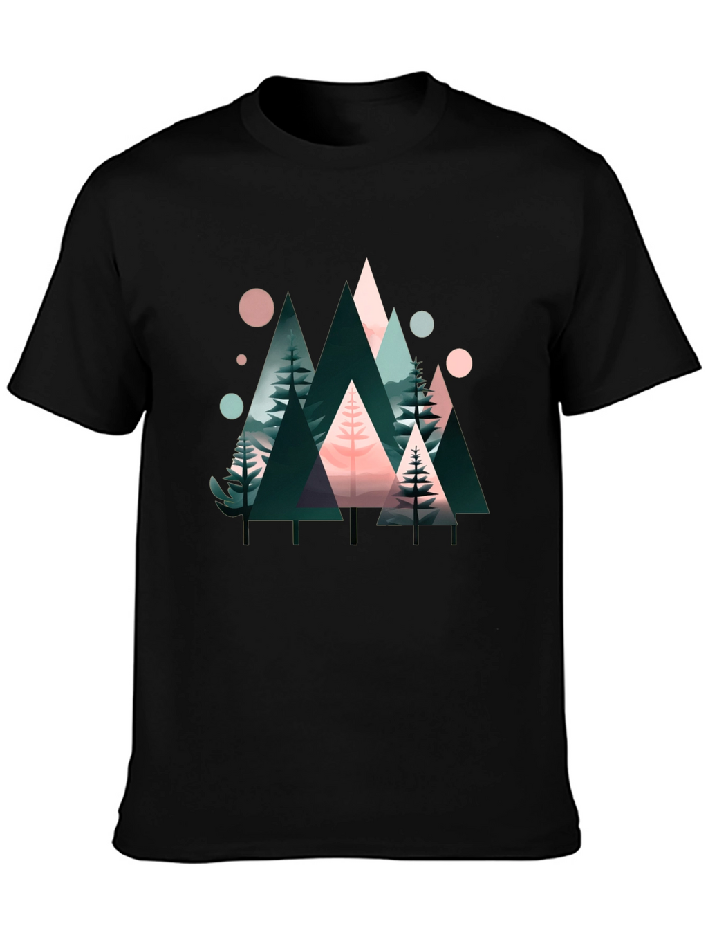 Abstract Geometric Forest Graphic Tee