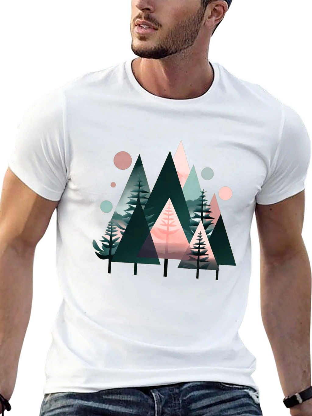 Abstract Geometric Forest Graphic Tee