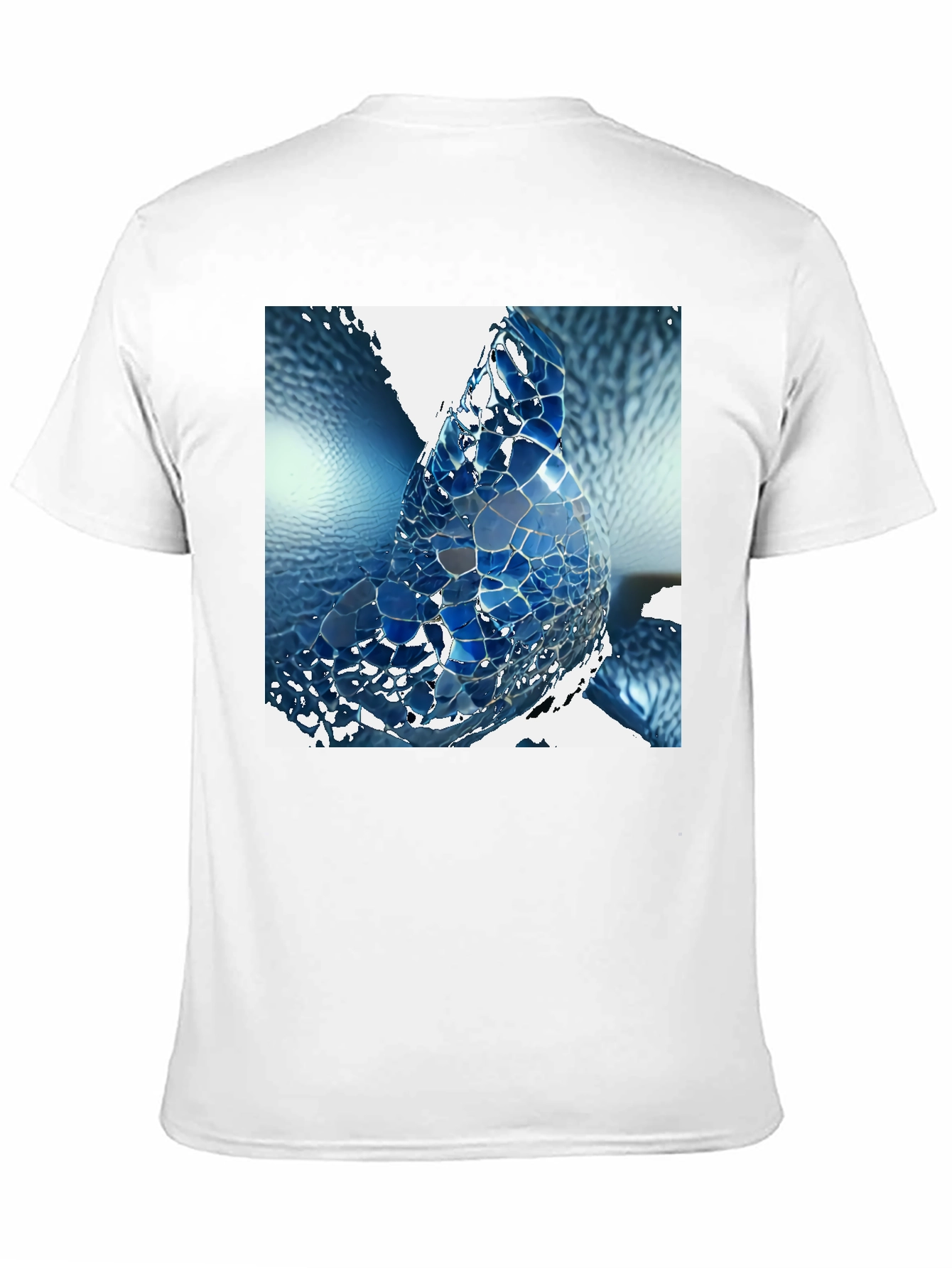 Abstract Blue Mosaic Design T-Shirt