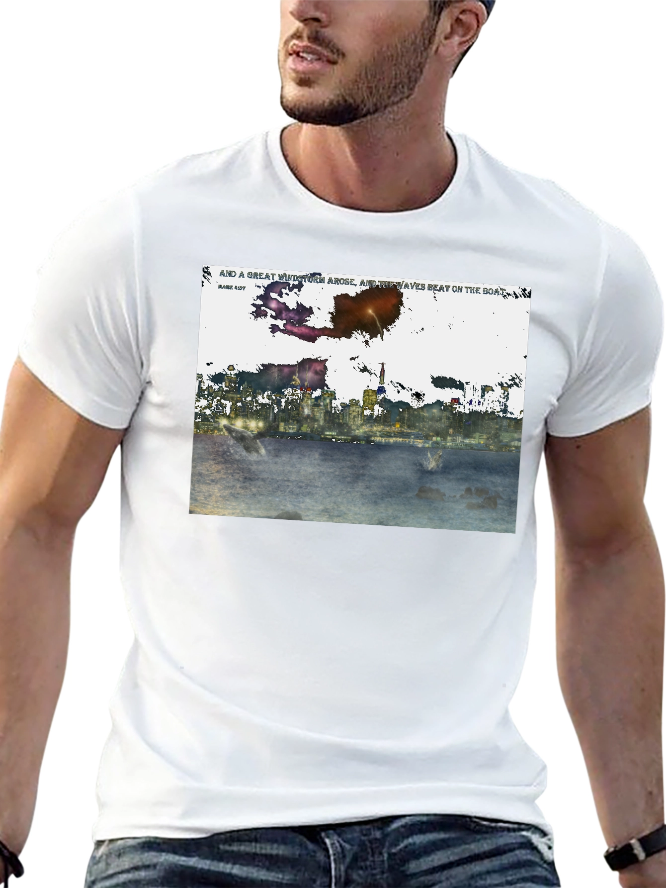 Abstract Cityscape Graphic T-Shirt