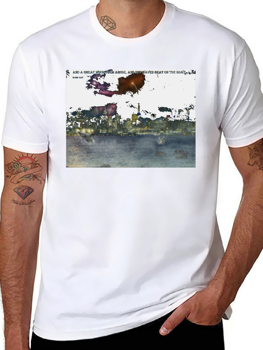 Abstract Cityscape Graphic T-Shirt