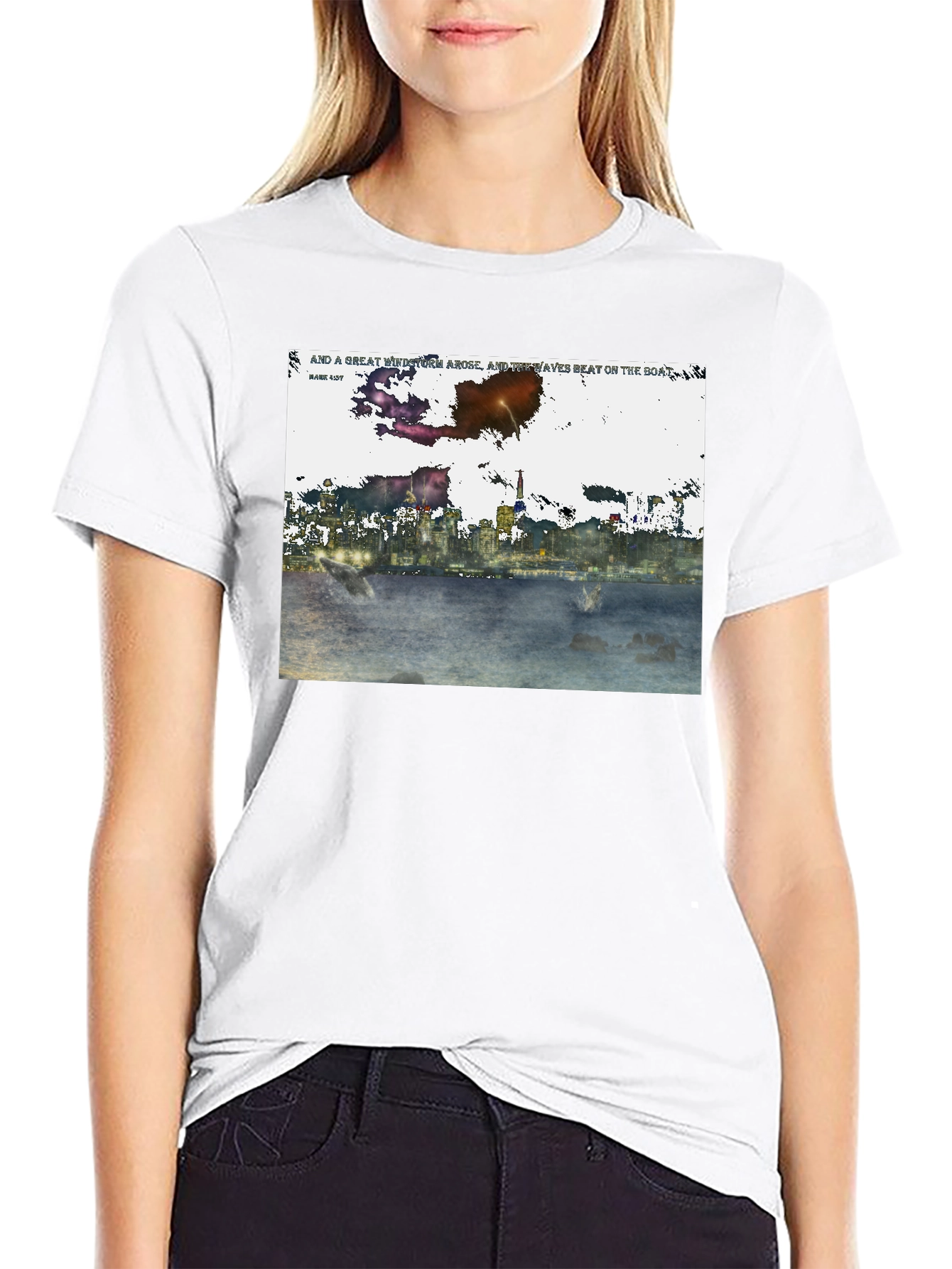 Abstract Cityscape Graphic T-Shirt