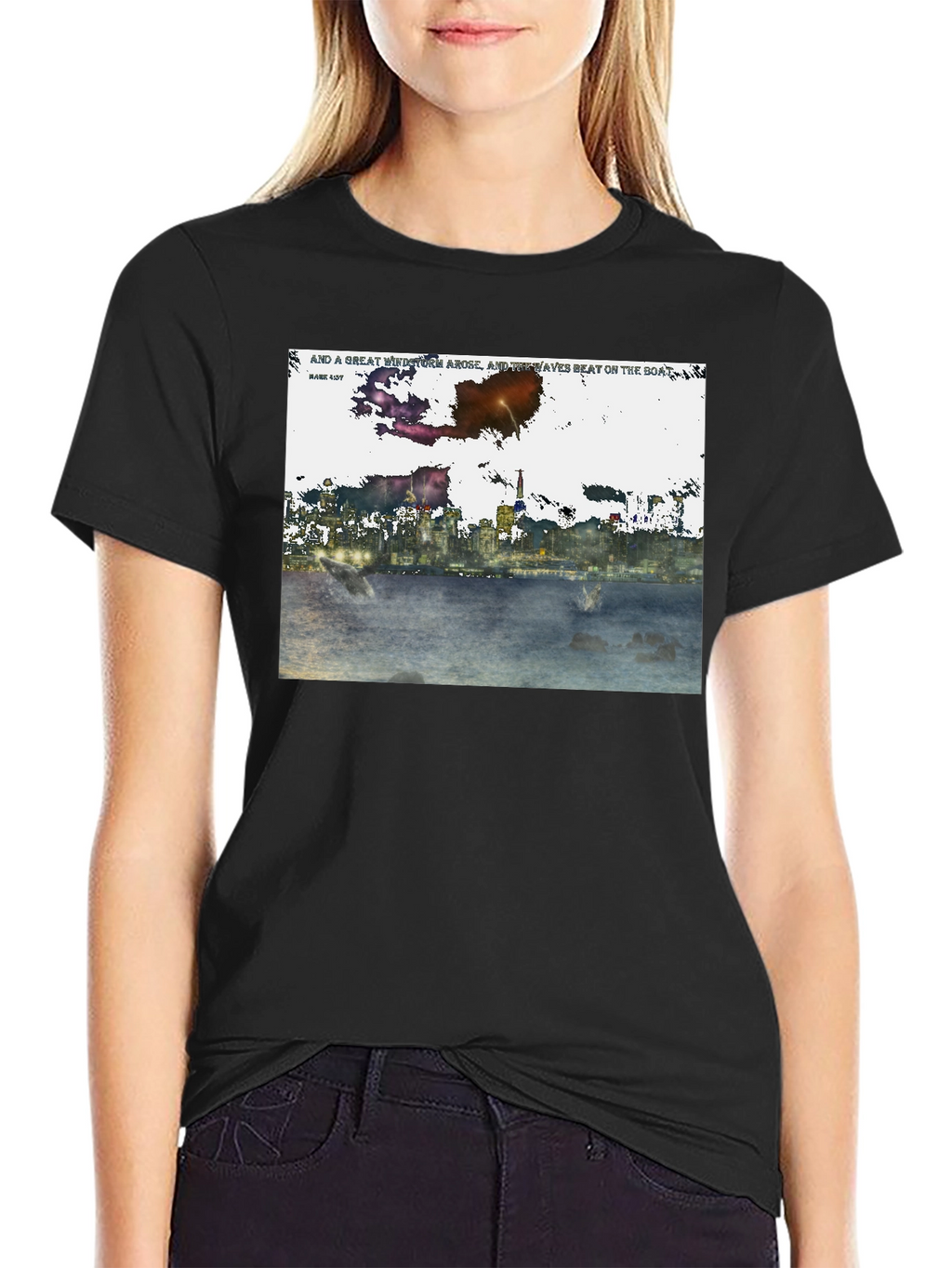 Abstract Cityscape Graphic T-Shirt
