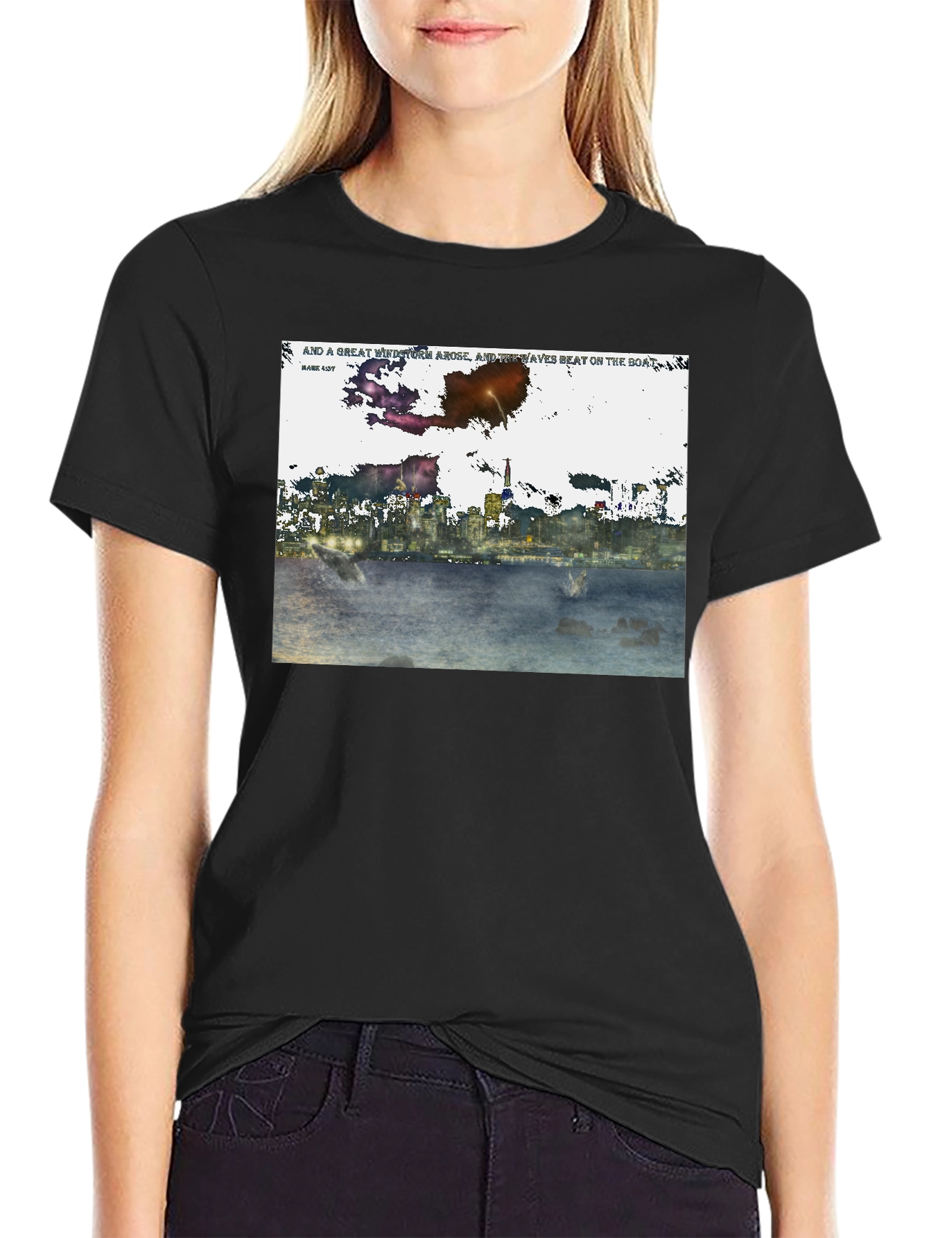 Abstract Cityscape Graphic T-Shirt