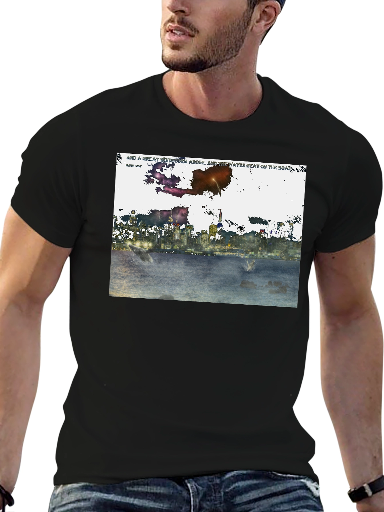 Abstract Cityscape Graphic T-Shirt
