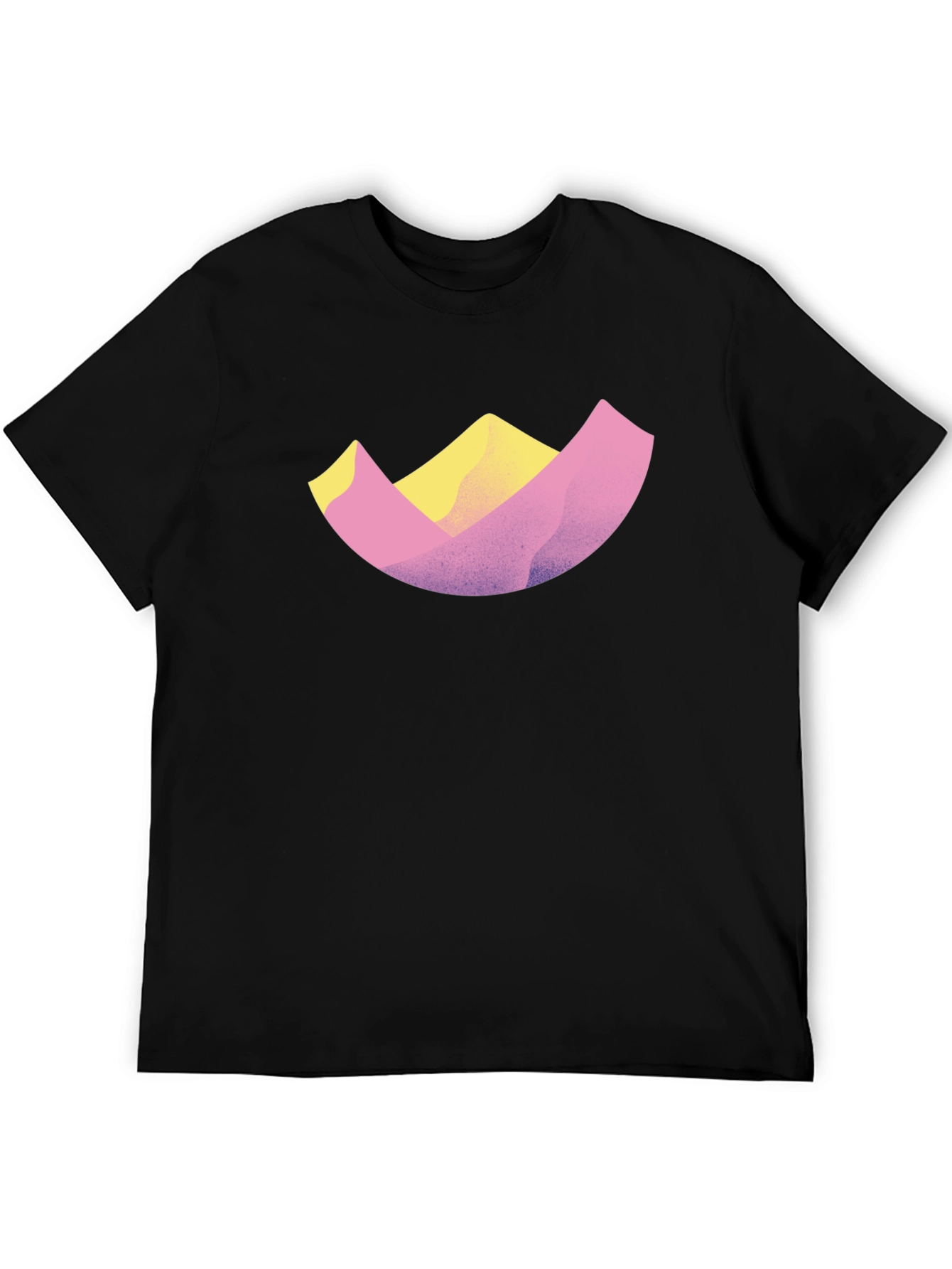 Abstract Mountain Design Black T-Shirt