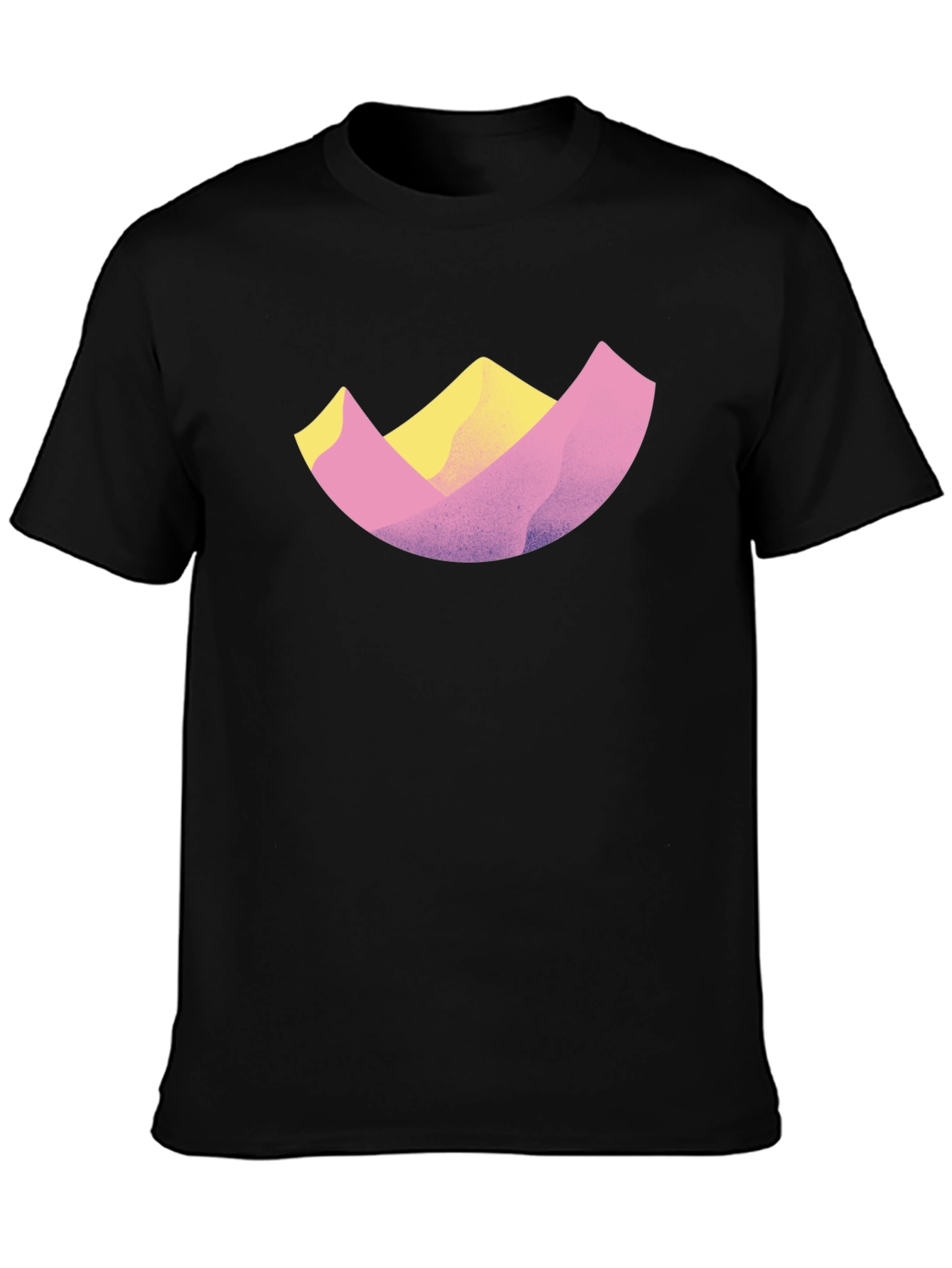 Abstract Mountain Design Black T-Shirt