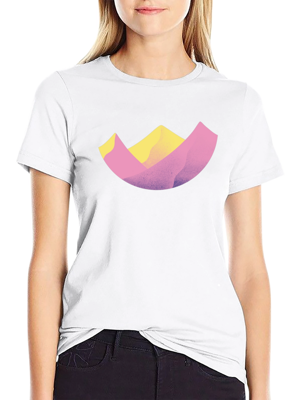 Abstract Mountain Design Black T-Shirt