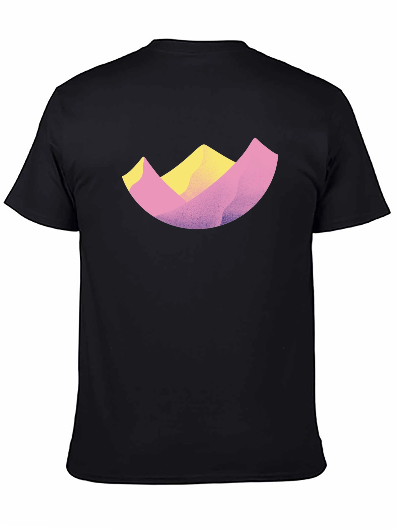 Abstract Mountain Design Black T-Shirt