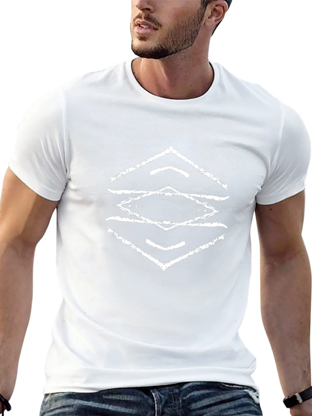 Abstract Graphic Tee - Black Cotton Blend