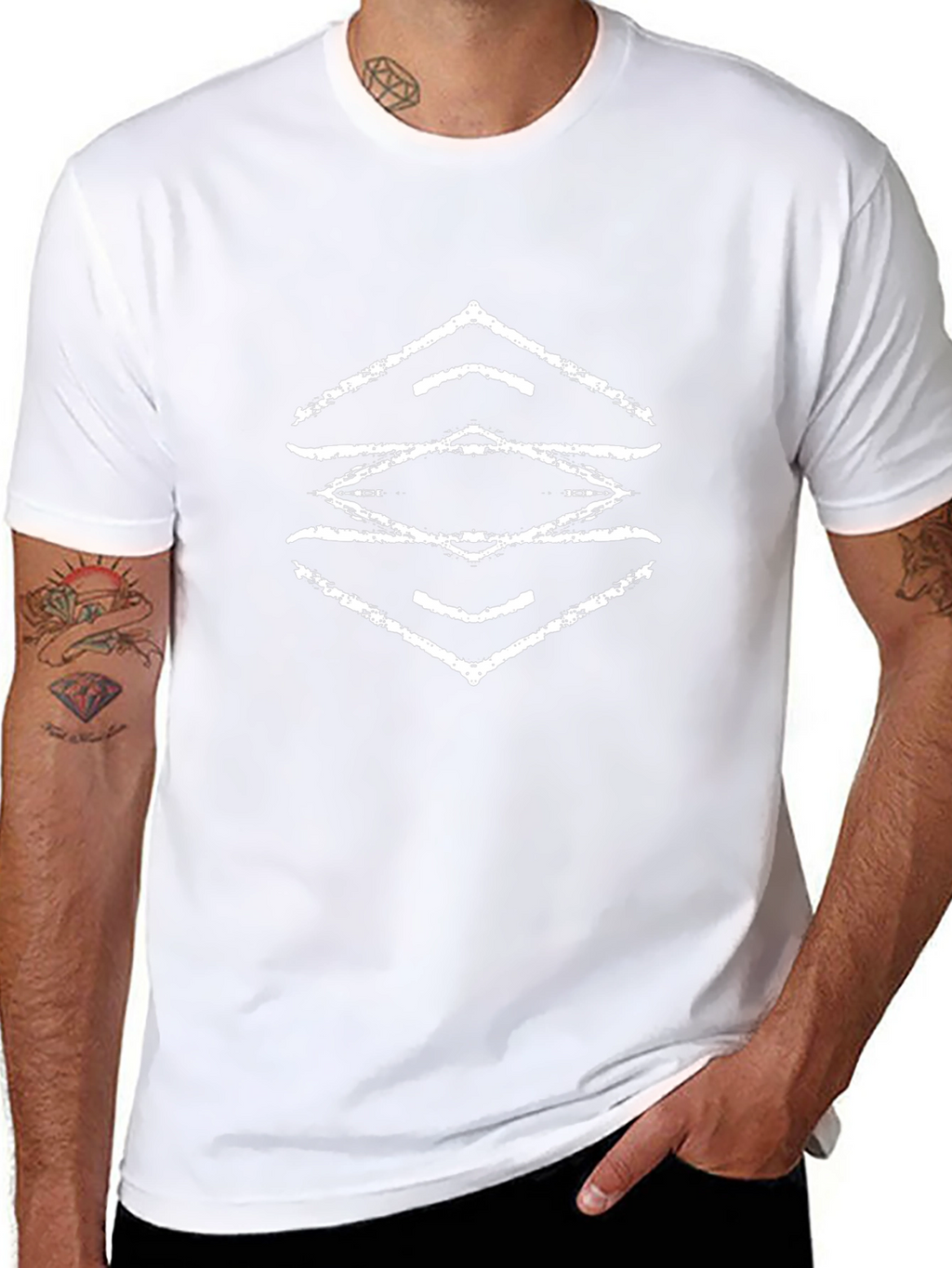 Abstract Graphic Tee - Black Cotton Blend