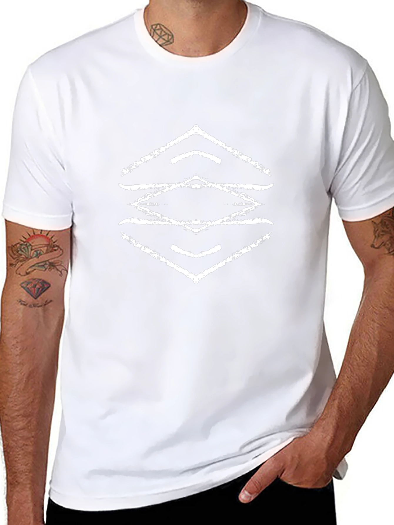 Abstract Graphic Tee - Black Cotton Blend