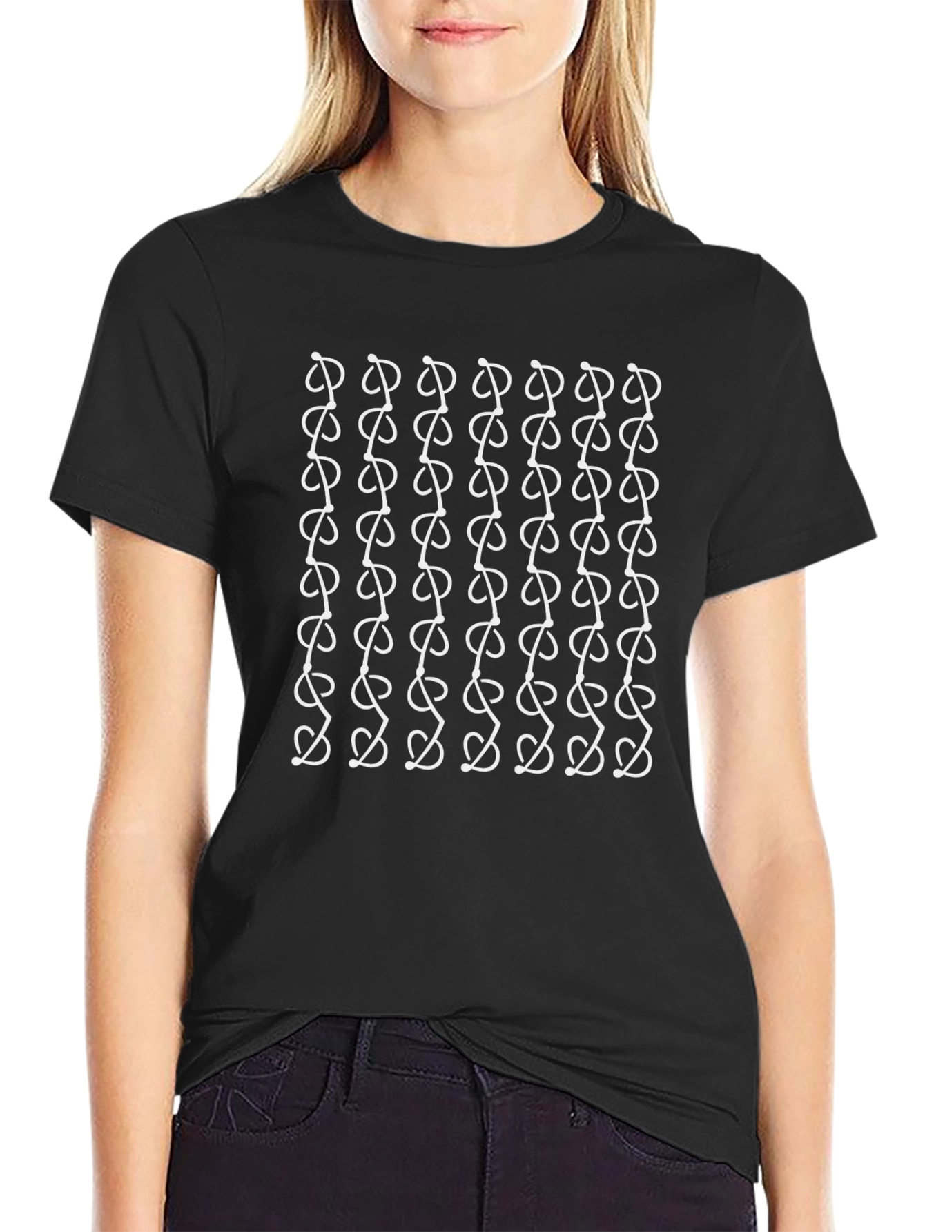 Abstract Pattern Black Graphic Tee Shirt