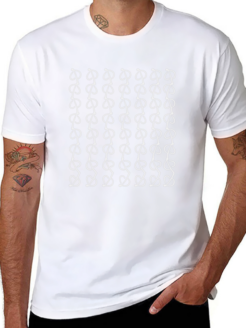Abstract Pattern Black Graphic Tee Shirt