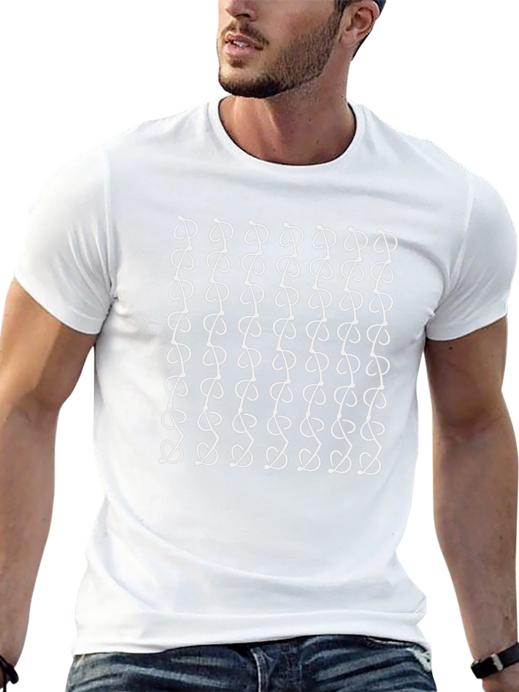 Abstract Pattern Black Graphic Tee Shirt