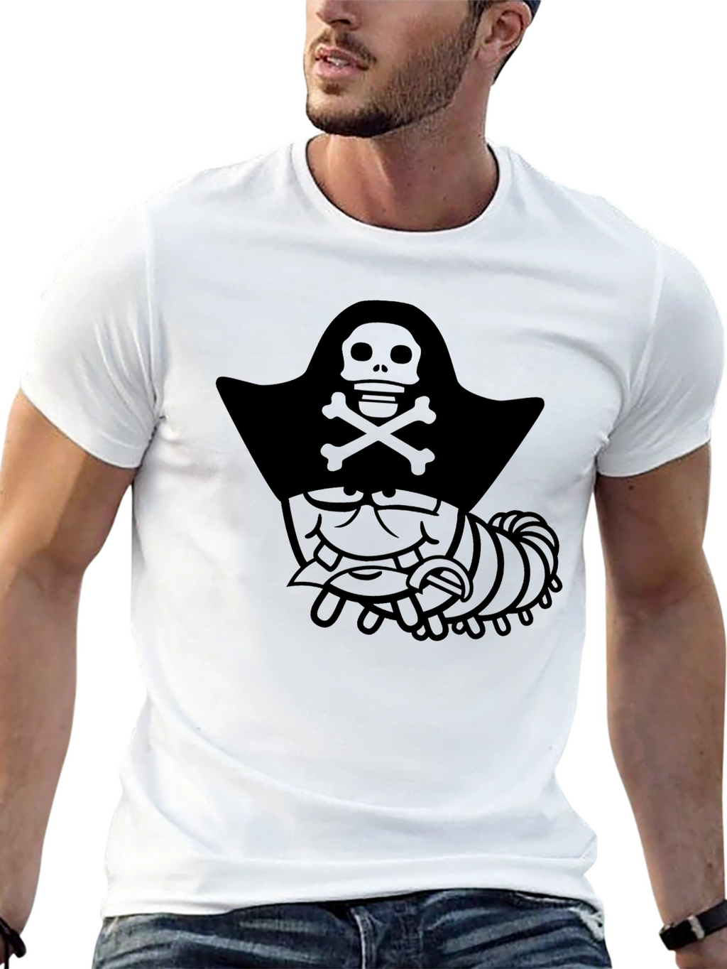 Pirate Caterpillar Black Graphic T-Shirt