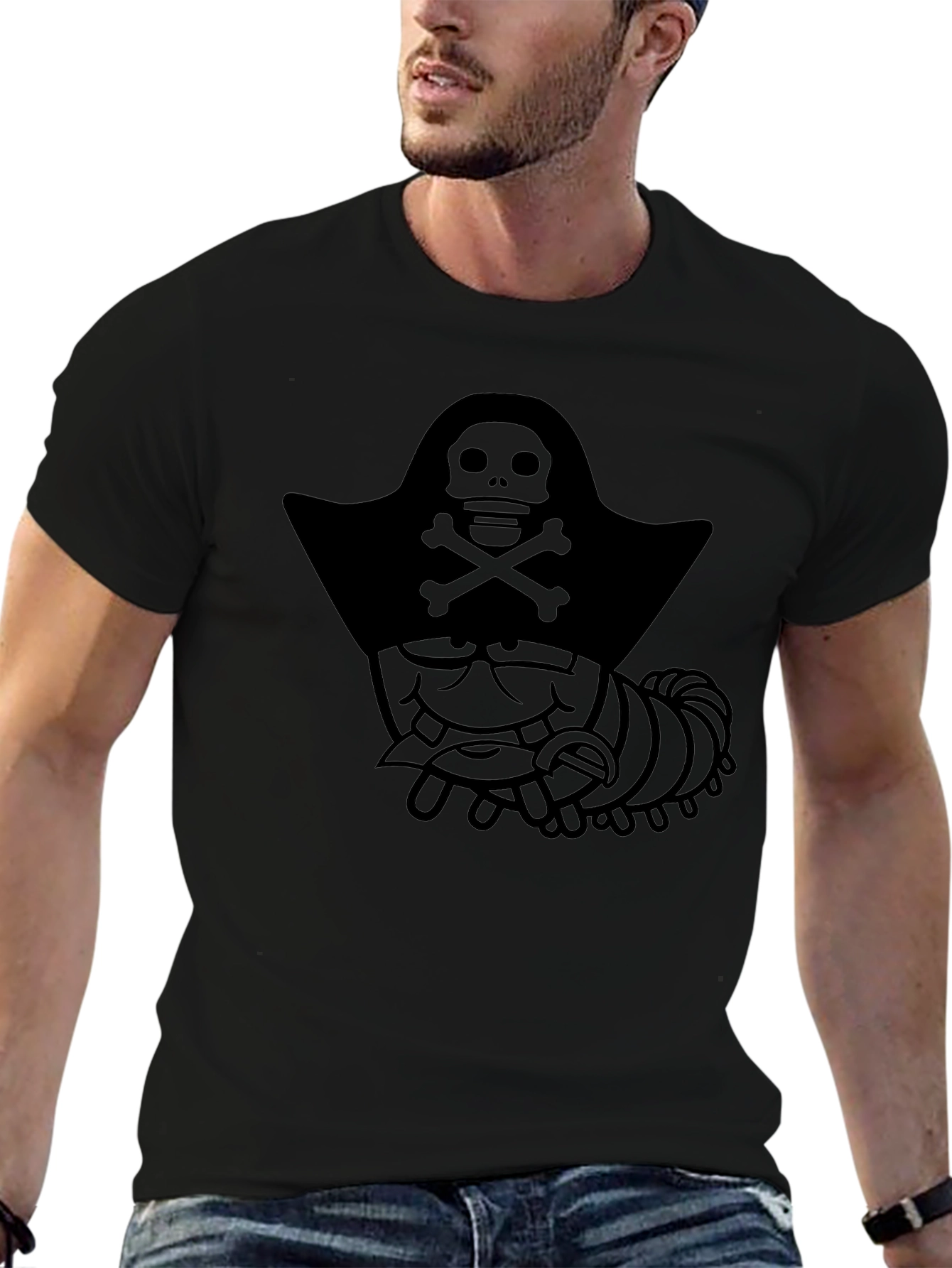 Pirate Caterpillar Black Graphic T-Shirt