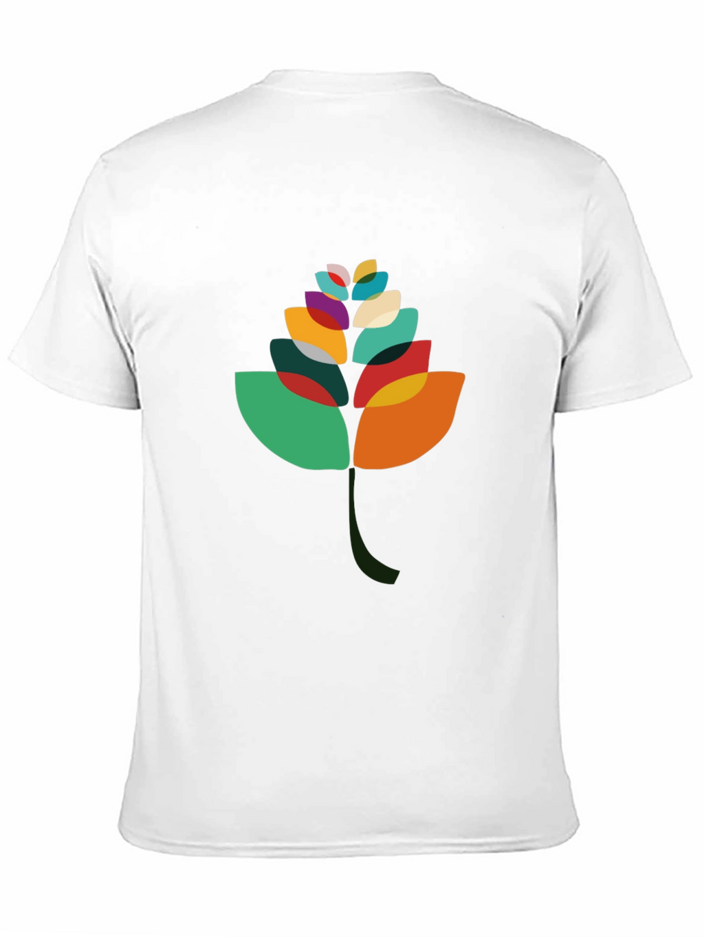 Abstract Leaf Graphic Black T-Shirt