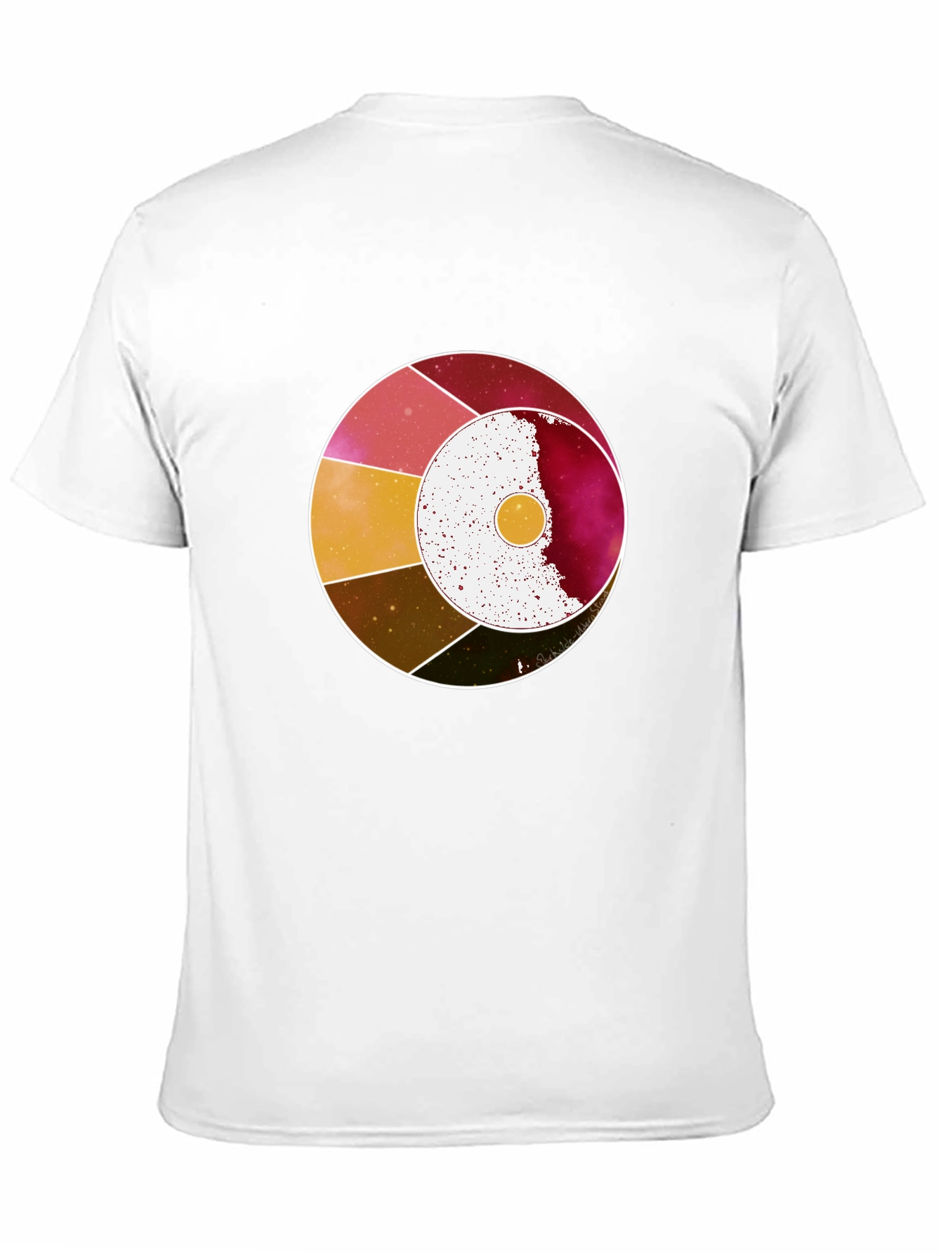 Abstract Celestial Circle Graphic Tee - Black