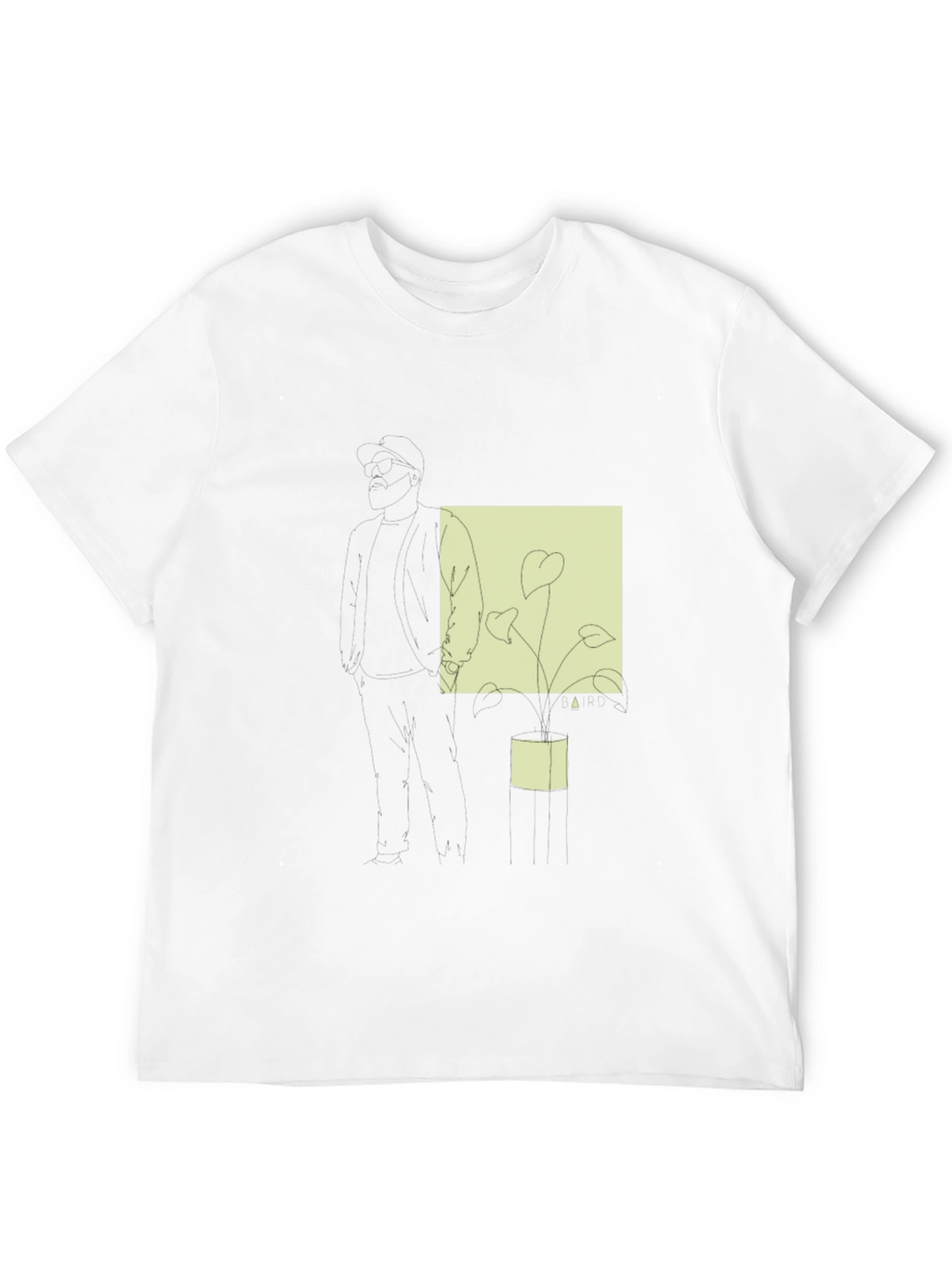 Abstract Plant Print Black T-Shirt